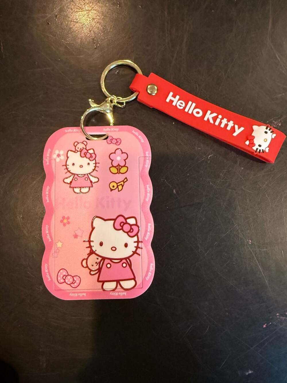 Sanrio Hello Kitty ID Badge Holder Pink Keychain Strap